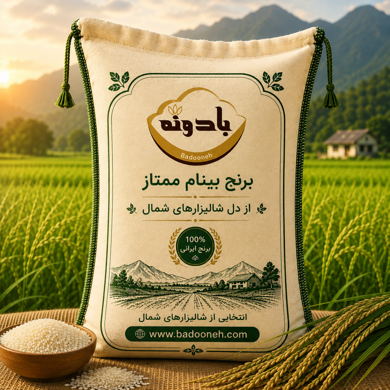 برنج بینام ایرانی بادونه